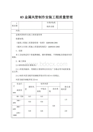 03 金属风管制作安装工程质量管理.docx