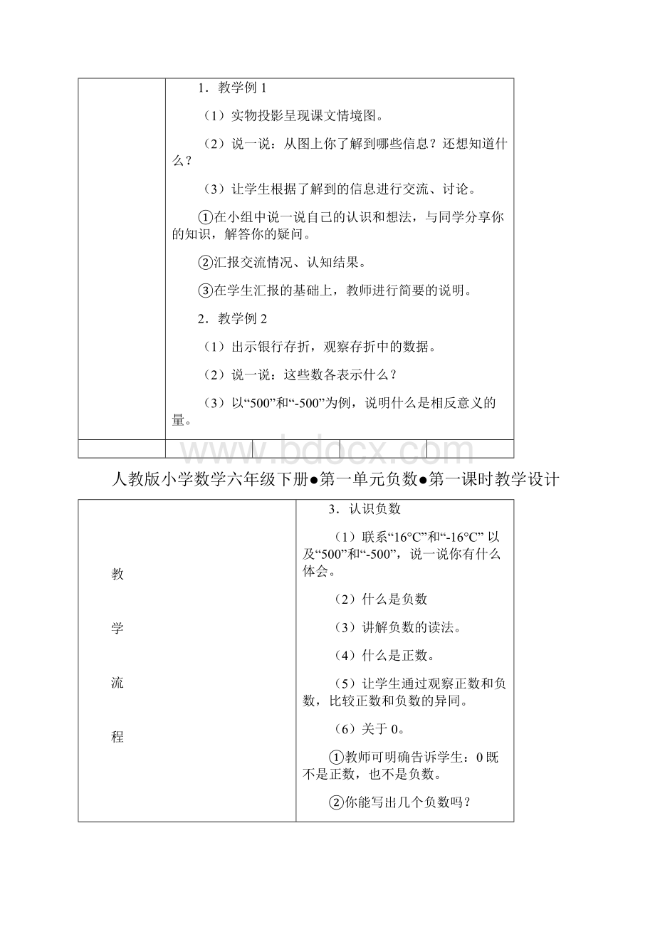 人教版小学数学六年级下册第一单元负数第一课时教学设计.docx_第2页