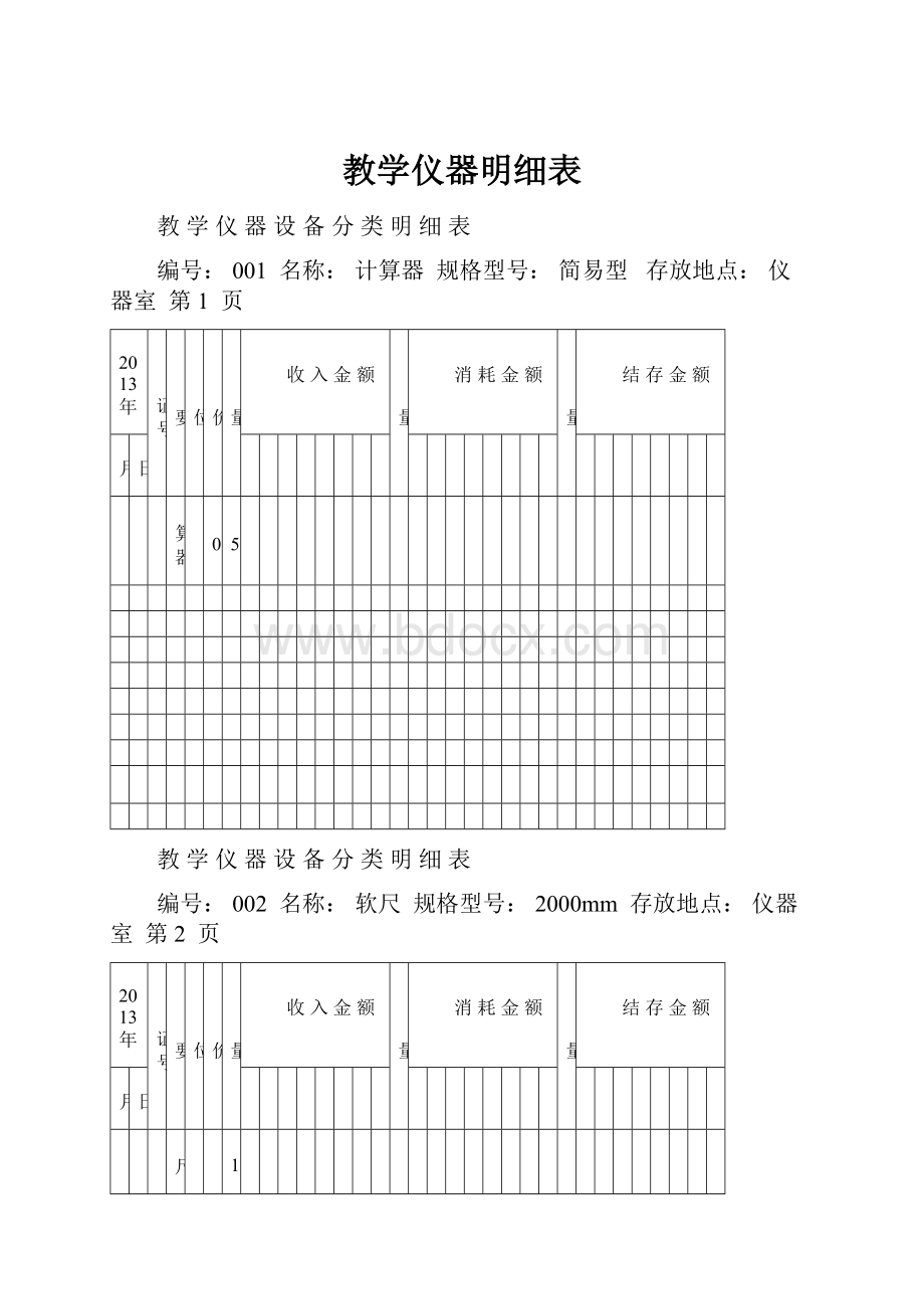 教学仪器明细表.docx