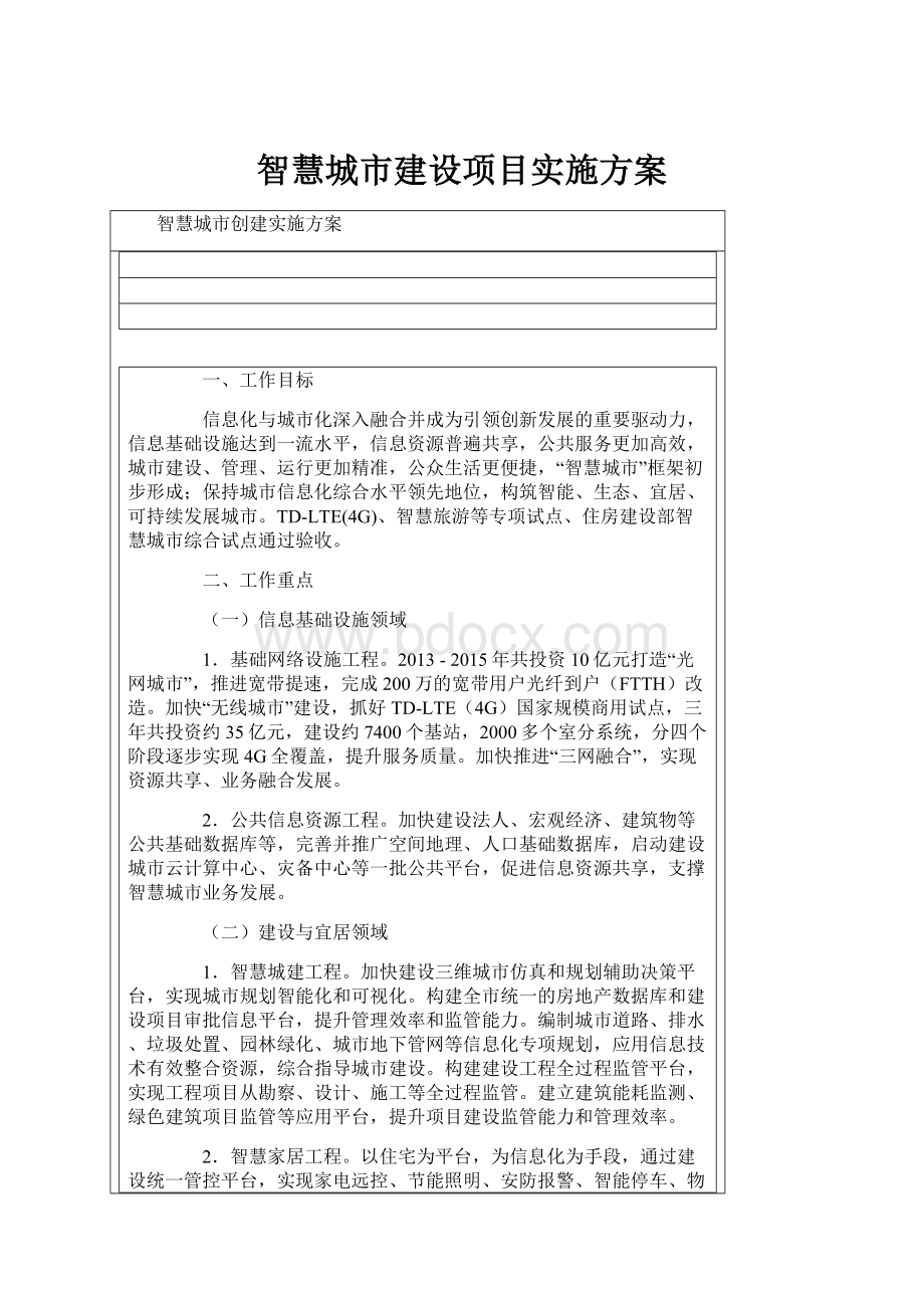 智慧城市建设项目实施方案.docx