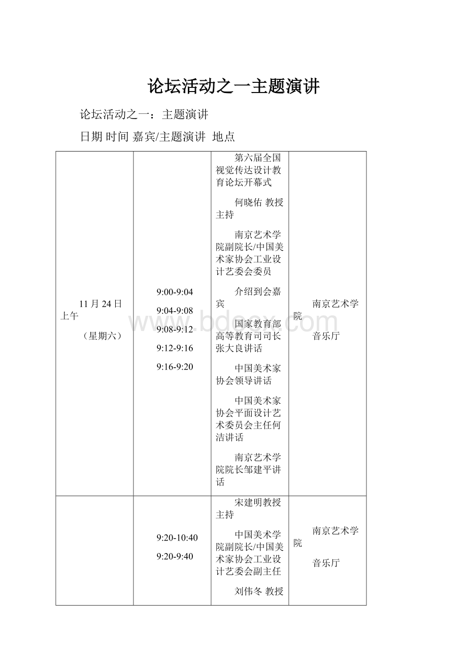 论坛活动之一主题演讲.docx