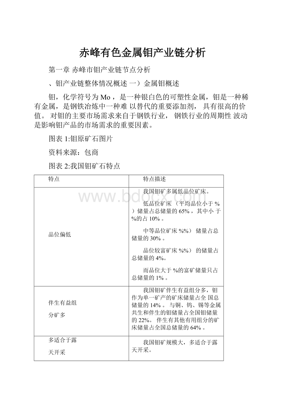 赤峰有色金属钼产业链分析.docx