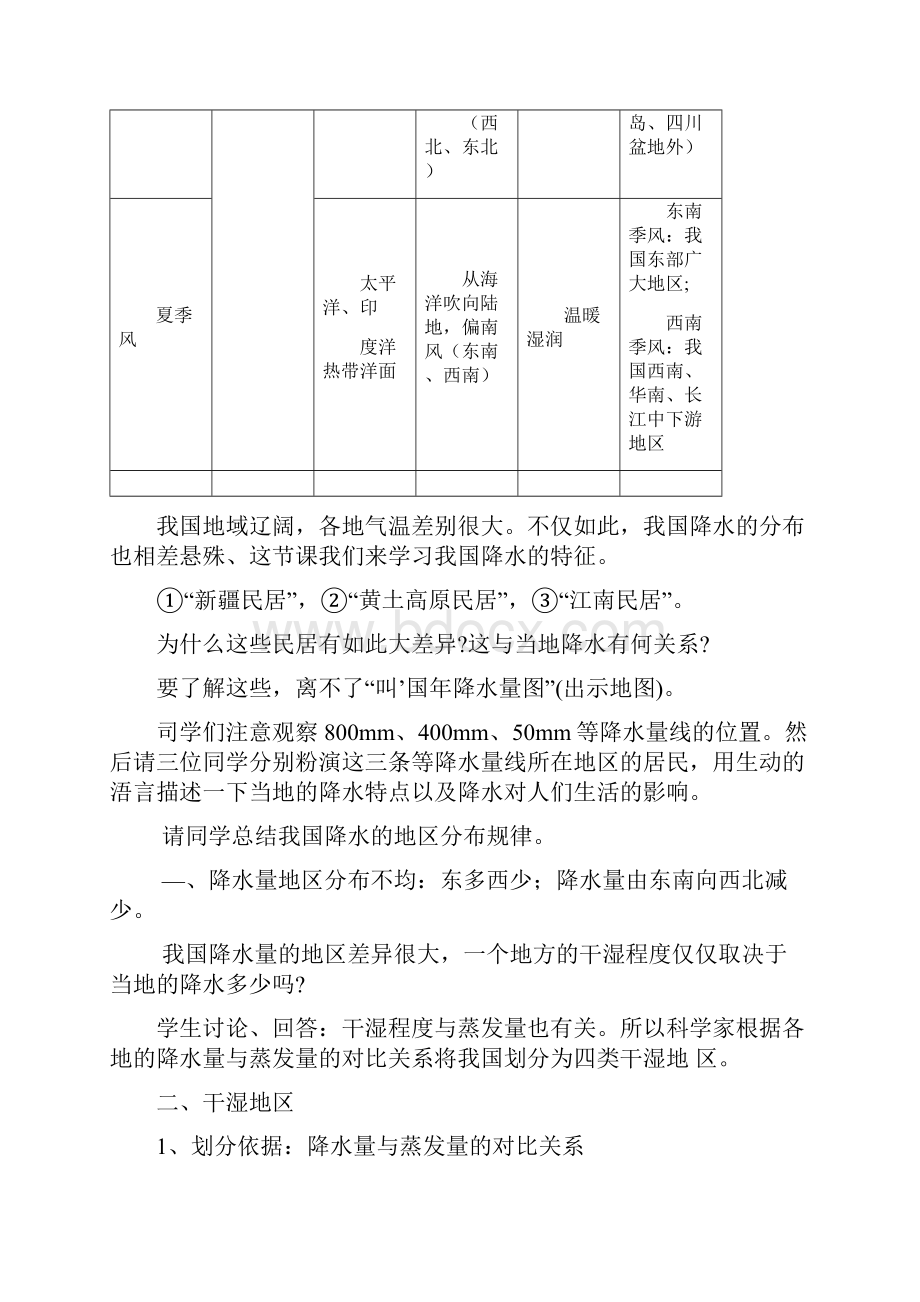 八年级地理上册 第二章 第二节《气候多样季风显著 》第三课时教案 新人教版.docx_第2页