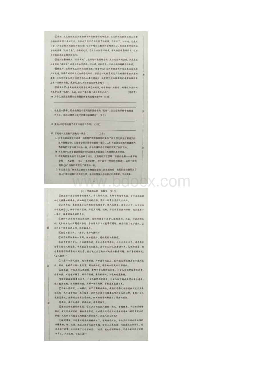 广东省韶关市七年级语文下学期期末试题扫描版新人教.docx_第3页