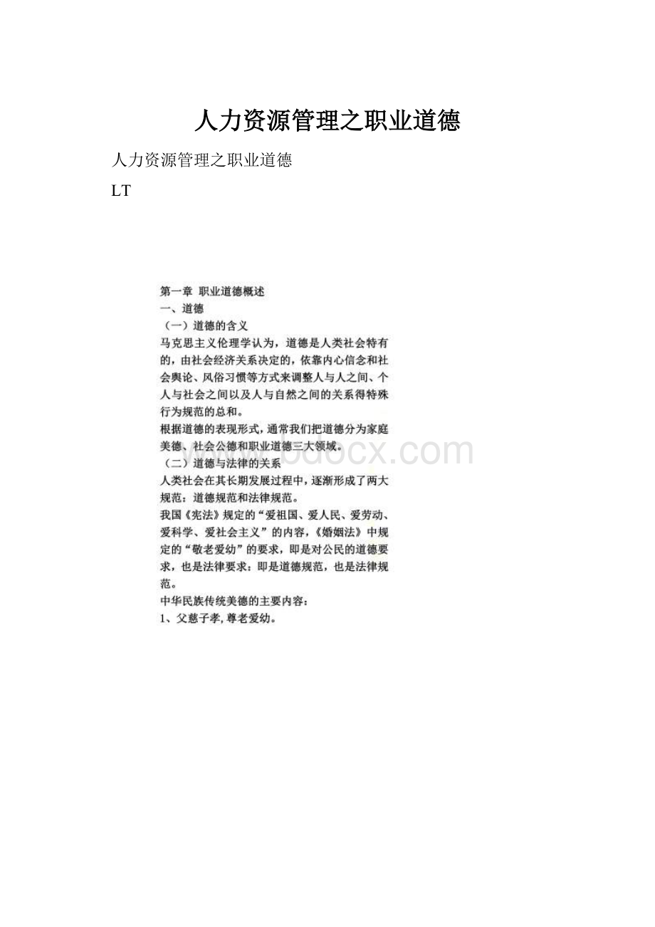 人力资源管理之职业道德.docx