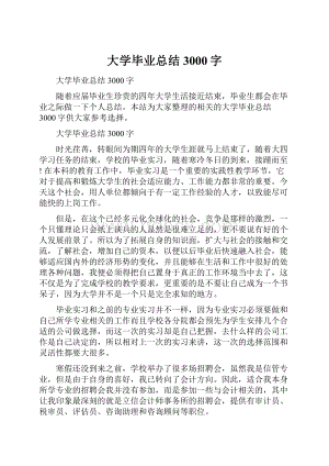 大学毕业总结3000字.docx