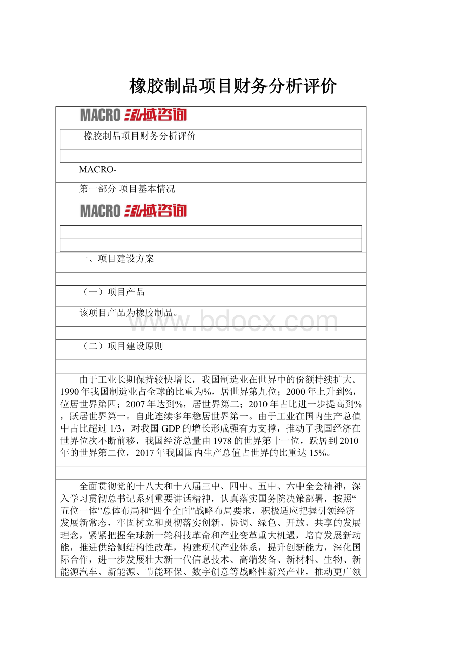 橡胶制品项目财务分析评价.docx_第1页