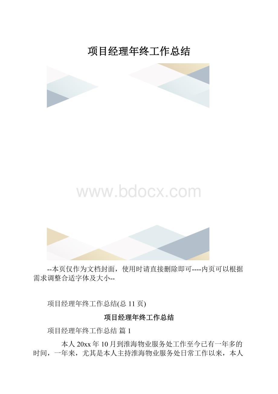 项目经理年终工作总结.docx