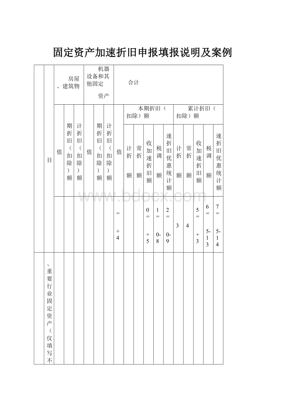 固定资产加速折旧申报填报说明及案例.docx