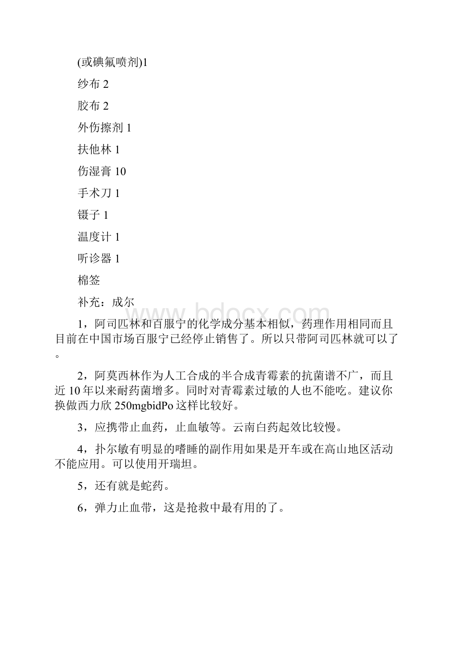 常用医药用品清单.docx_第2页