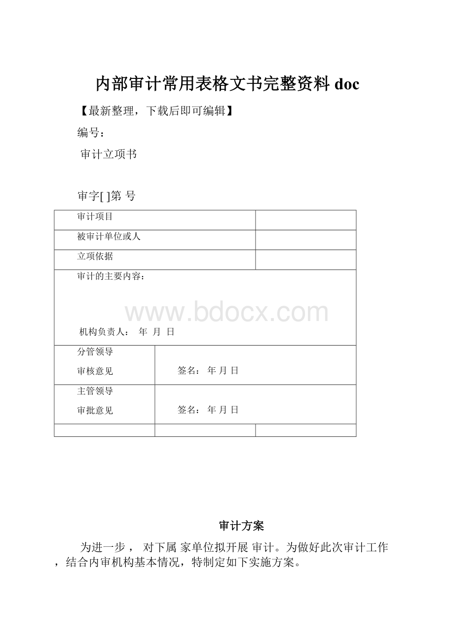 内部审计常用表格文书完整资料doc.docx