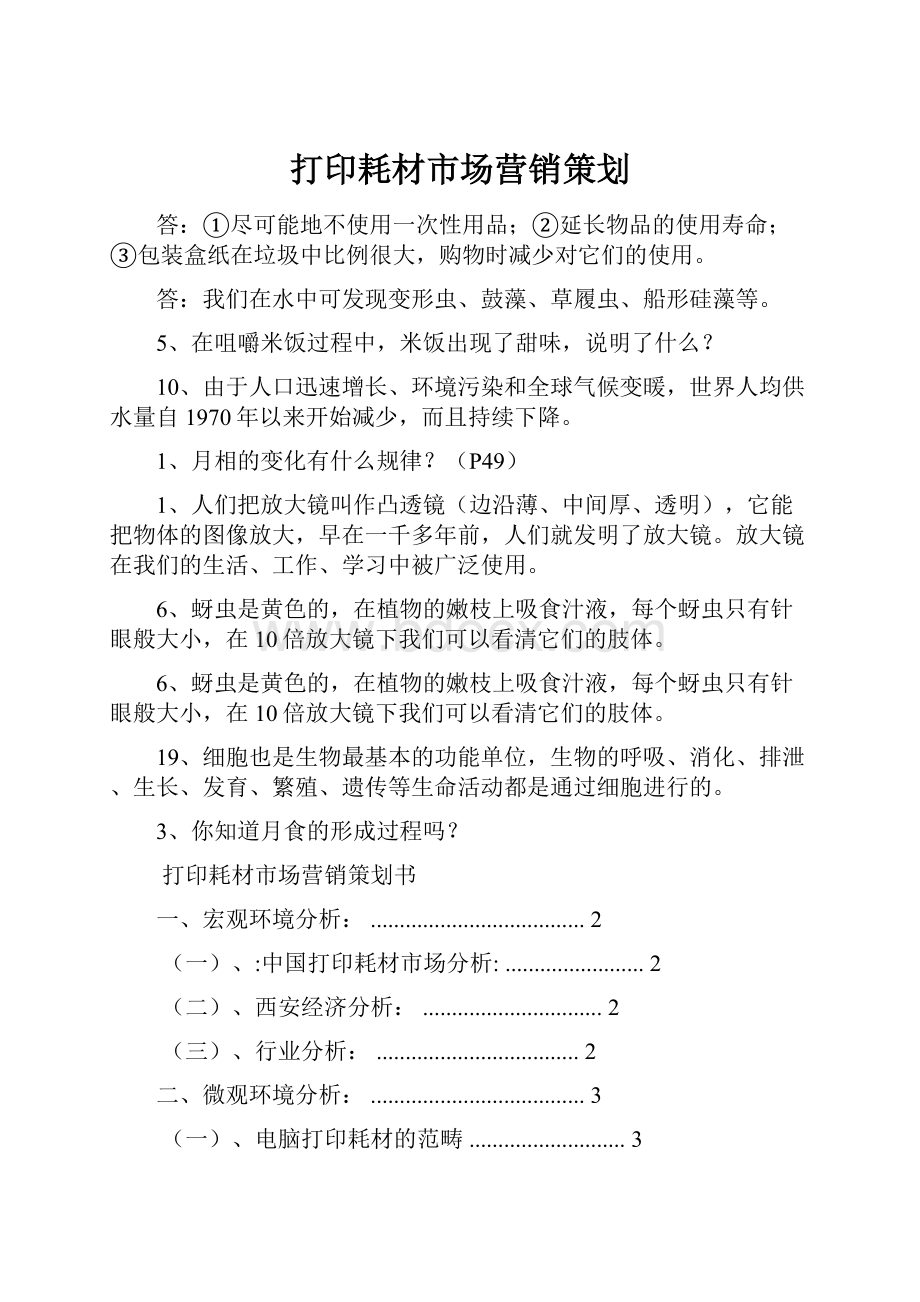 打印耗材市场营销策划.docx_第1页