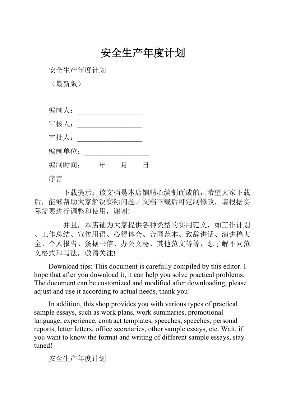 安全生产年度计划.docx