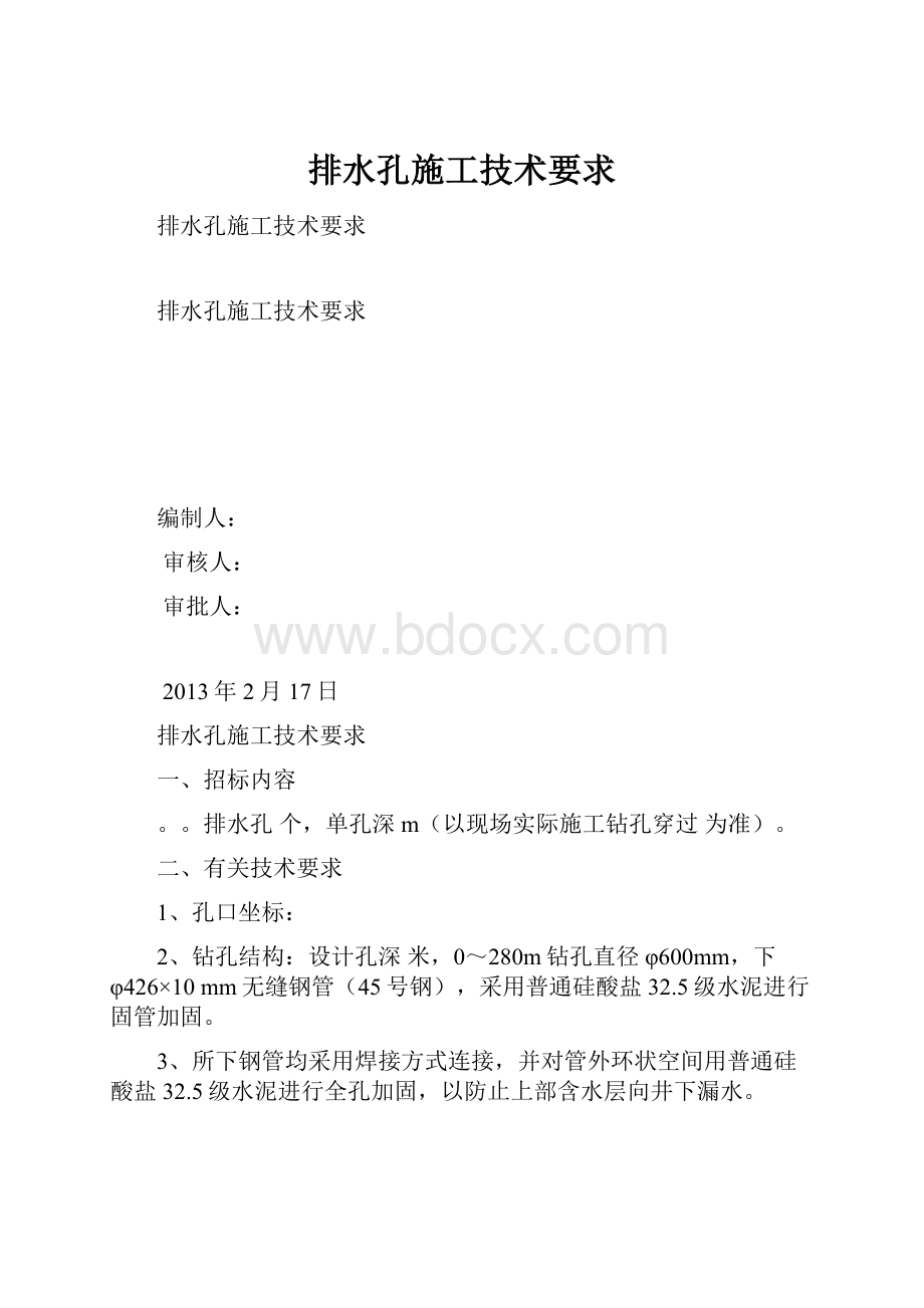 排水孔施工技术要求.docx