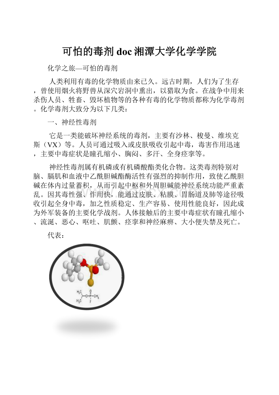 可怕的毒剂doc湘潭大学化学学院.docx