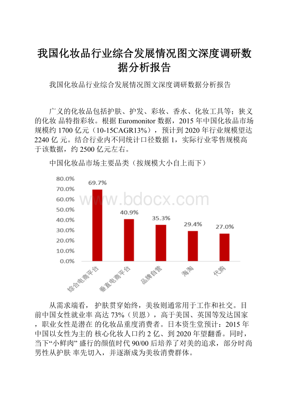 我国化妆品行业综合发展情况图文深度调研数据分析报告.docx_第1页