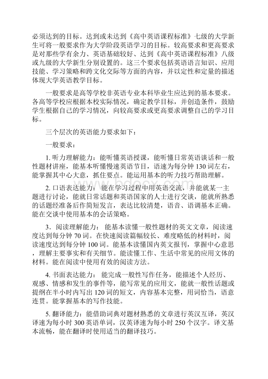 大学英语课程教学要求试行doc.docx_第2页