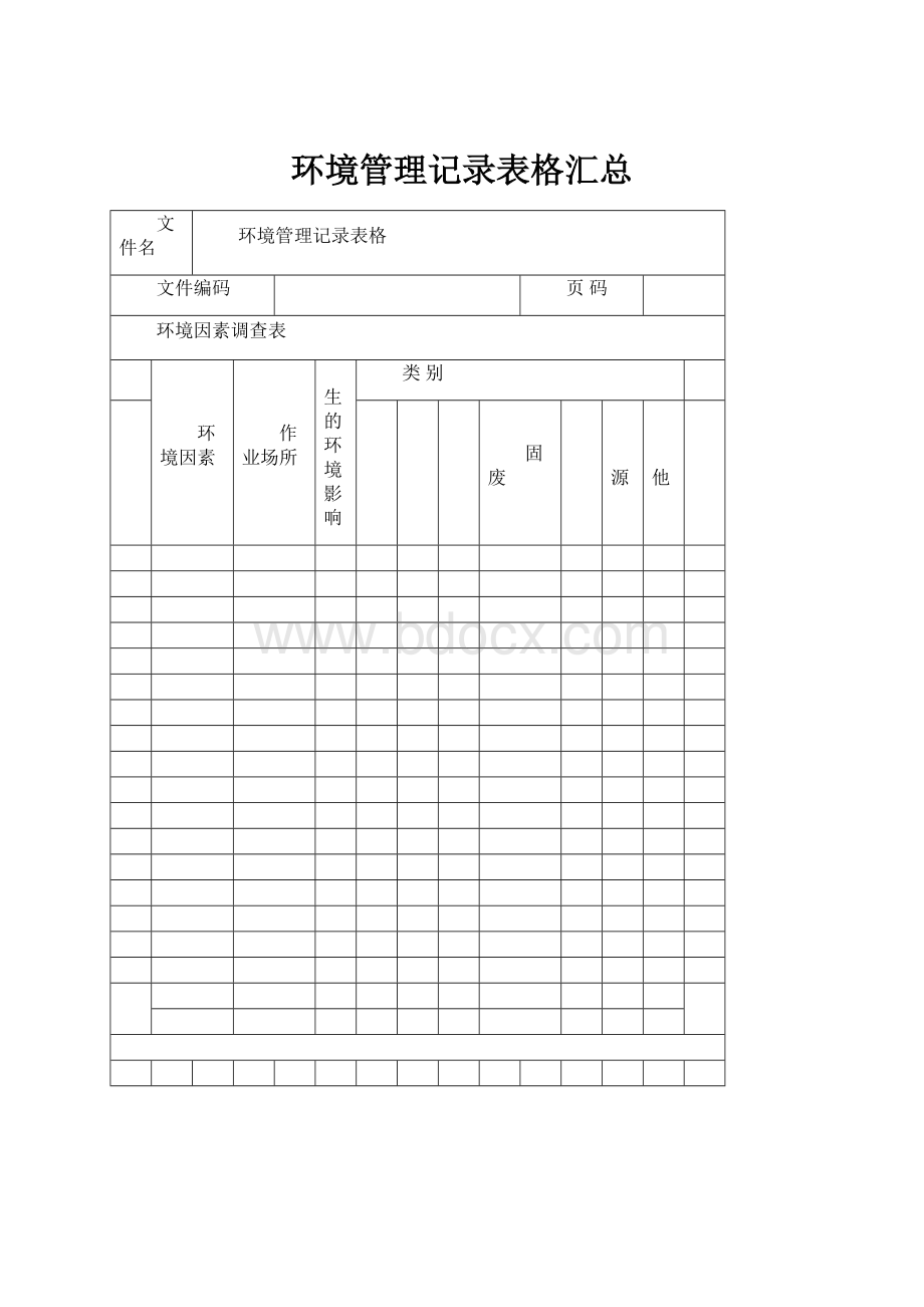 环境管理记录表格汇总.docx_第1页