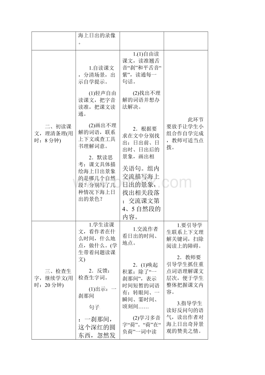 部编版人教版四年级语文下册《16海上日出》精品导学案教案设计小学优秀公开课.docx_第2页