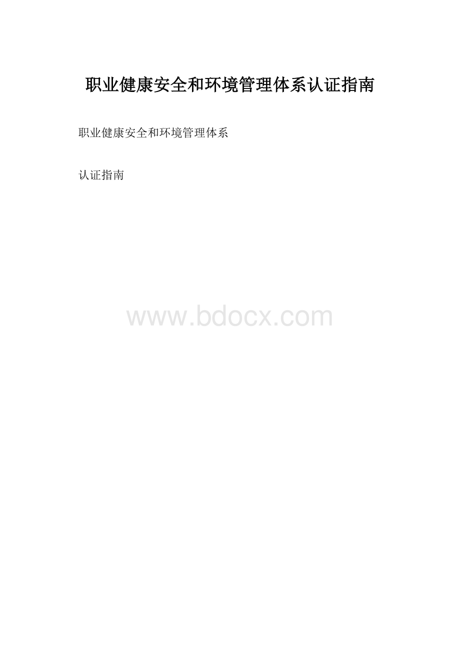 职业健康安全和环境管理体系认证指南.docx