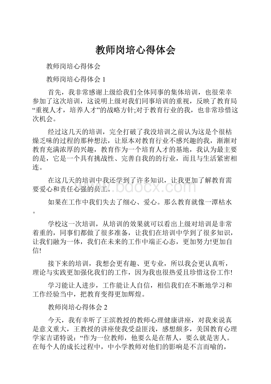 教师岗培心得体会.docx