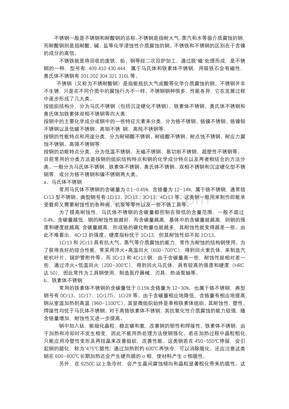 不锈钢与不锈铁的区分方法.docx