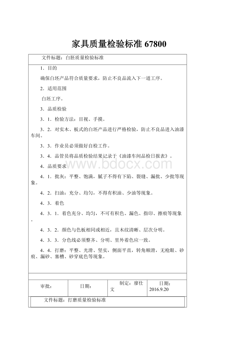 家具质量检验标准67800.docx_第1页