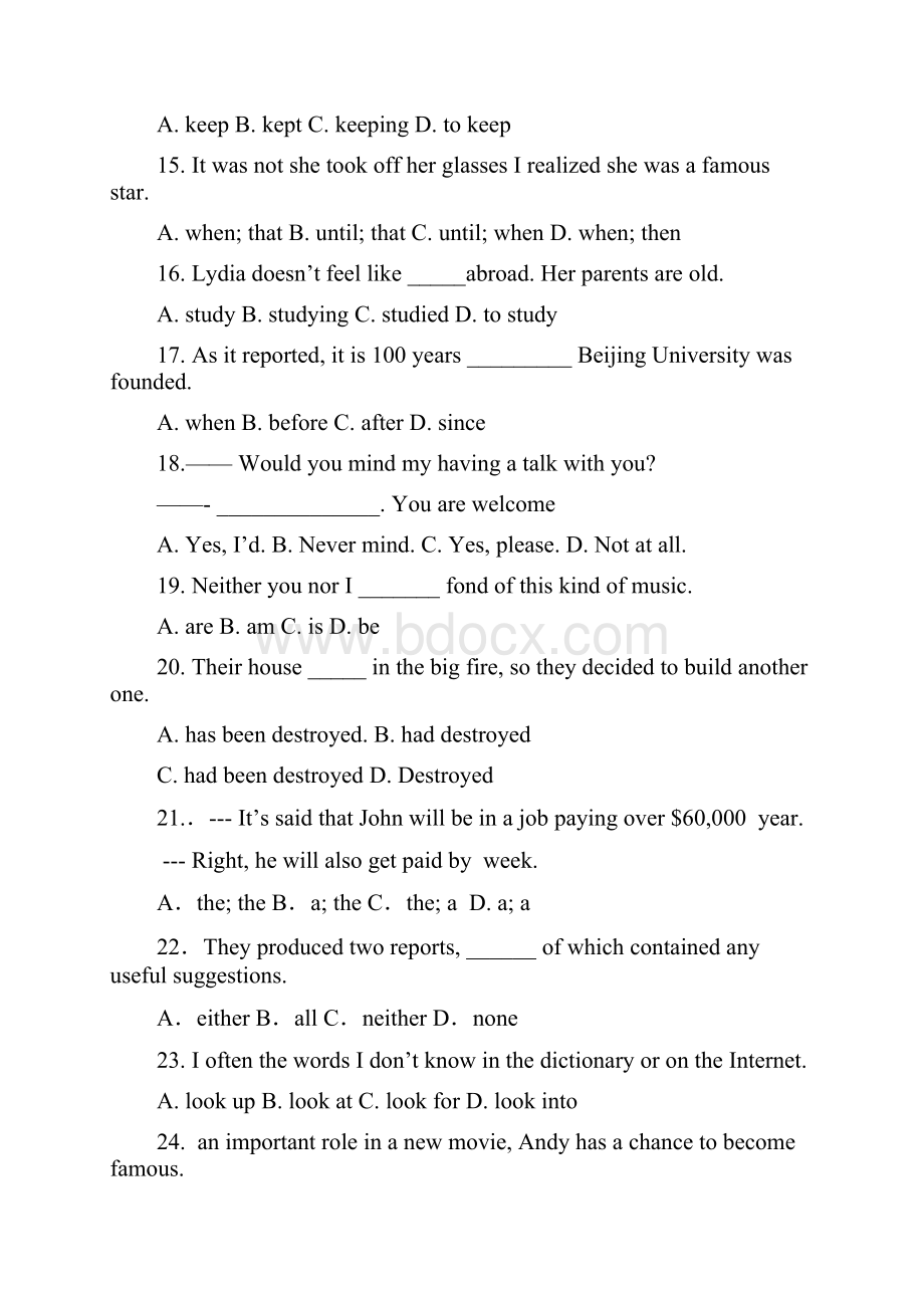 陕西省学年高二寒假作业 英语4Word版含答案.docx_第3页