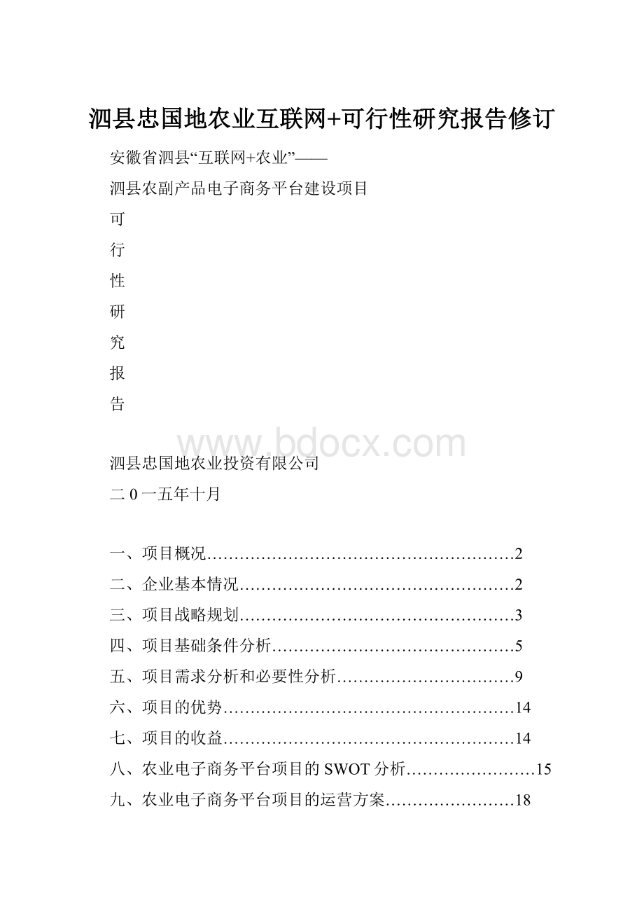 泗县忠国地农业互联网+可行性研究报告修订.docx