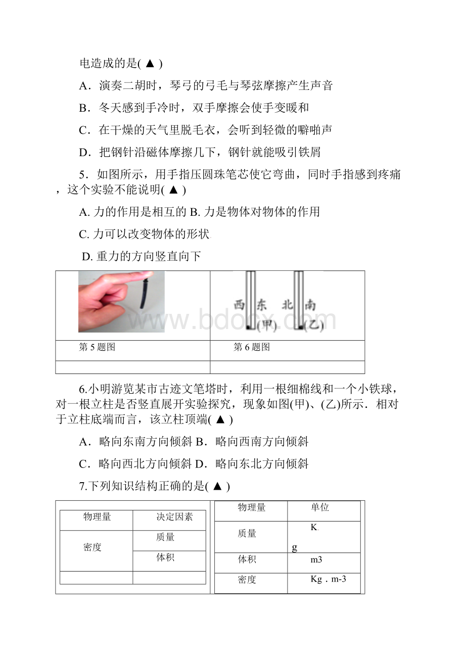 江苏省仪征市八年级物理下学期期中试题.docx_第2页