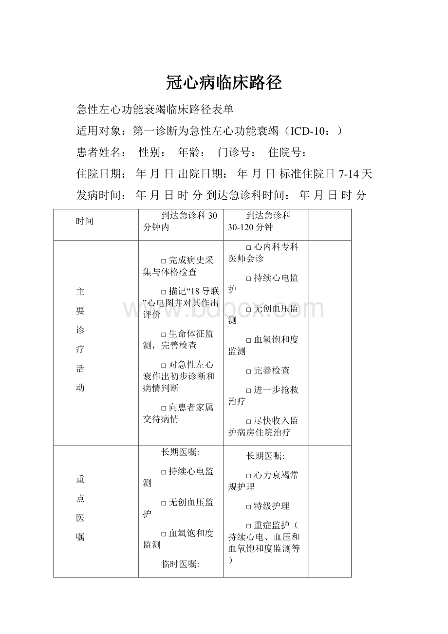 冠心病临床路径.docx_第1页