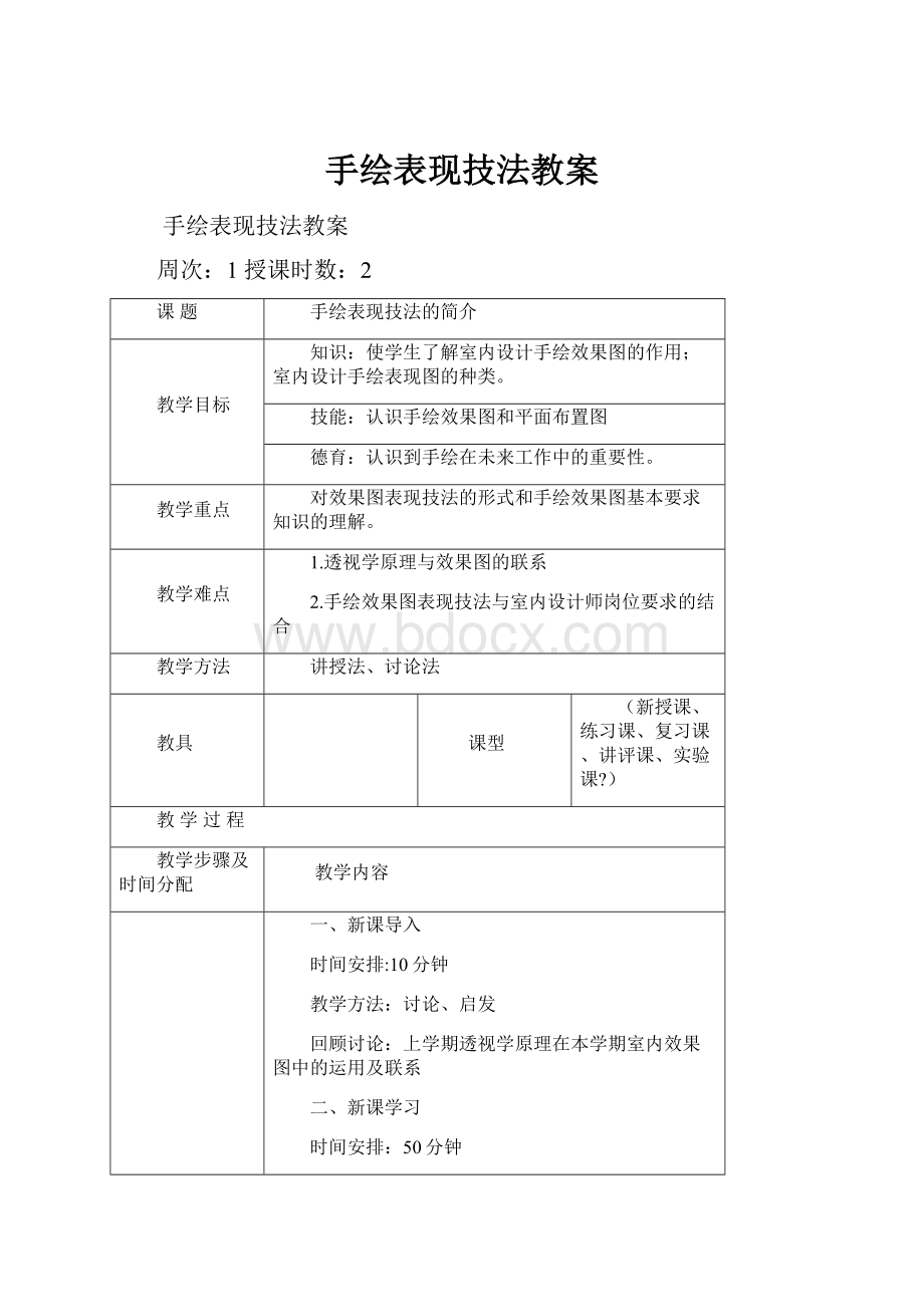 手绘表现技法教案.docx