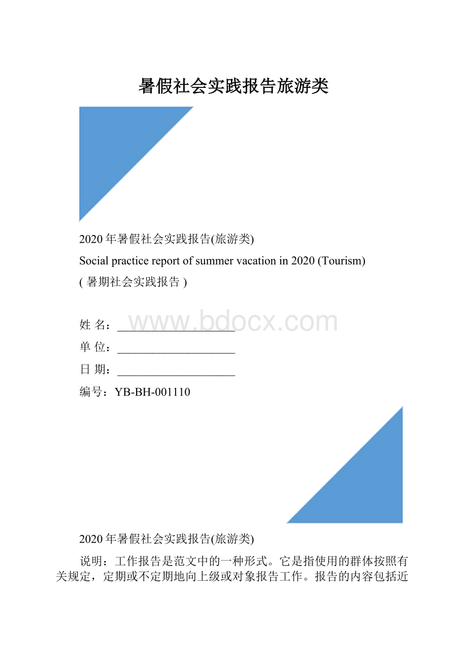 暑假社会实践报告旅游类.docx