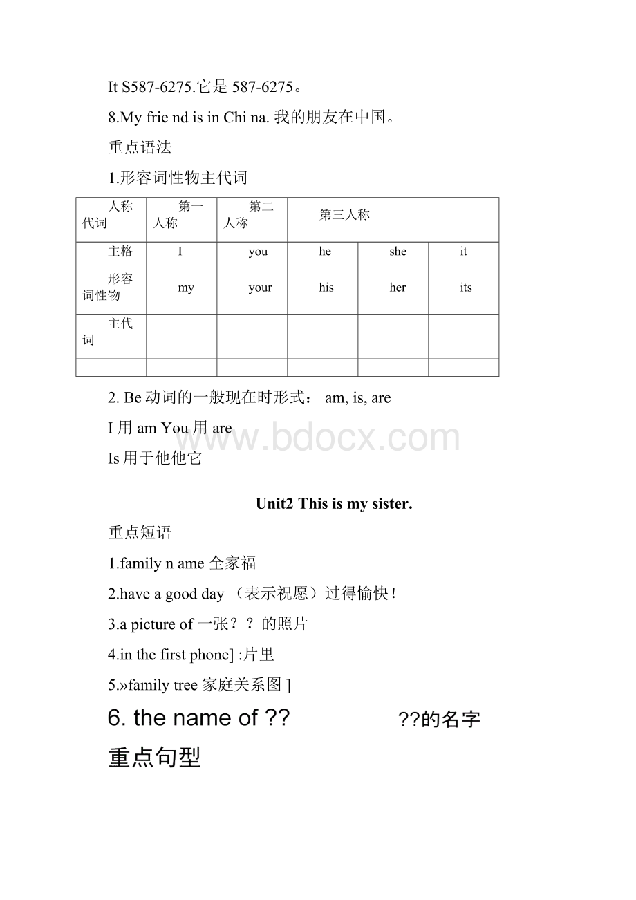 人教版英语七年级上册所有单元知识点总结.docx_第2页