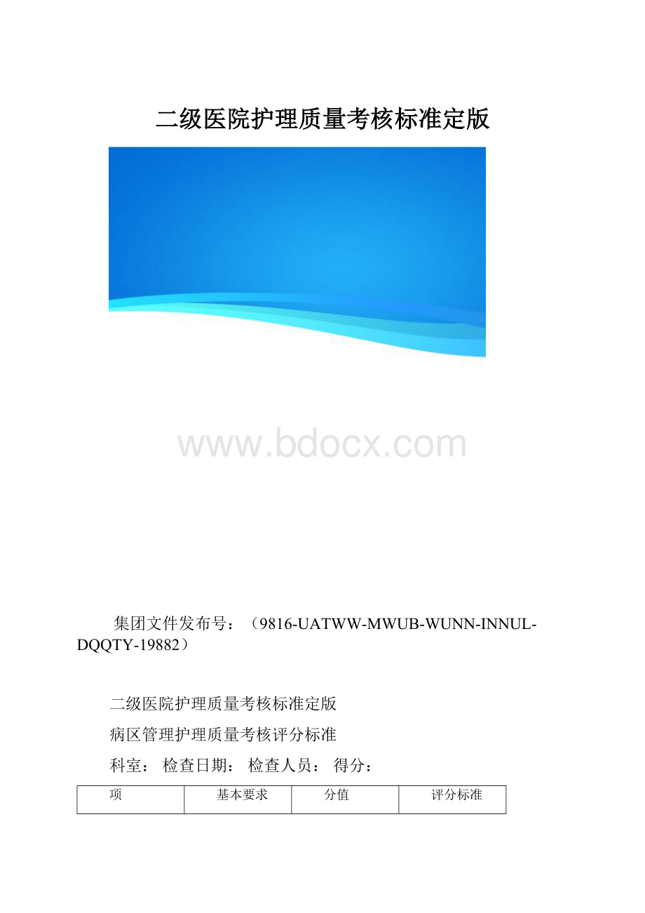 二级医院护理质量考核标准定版.docx