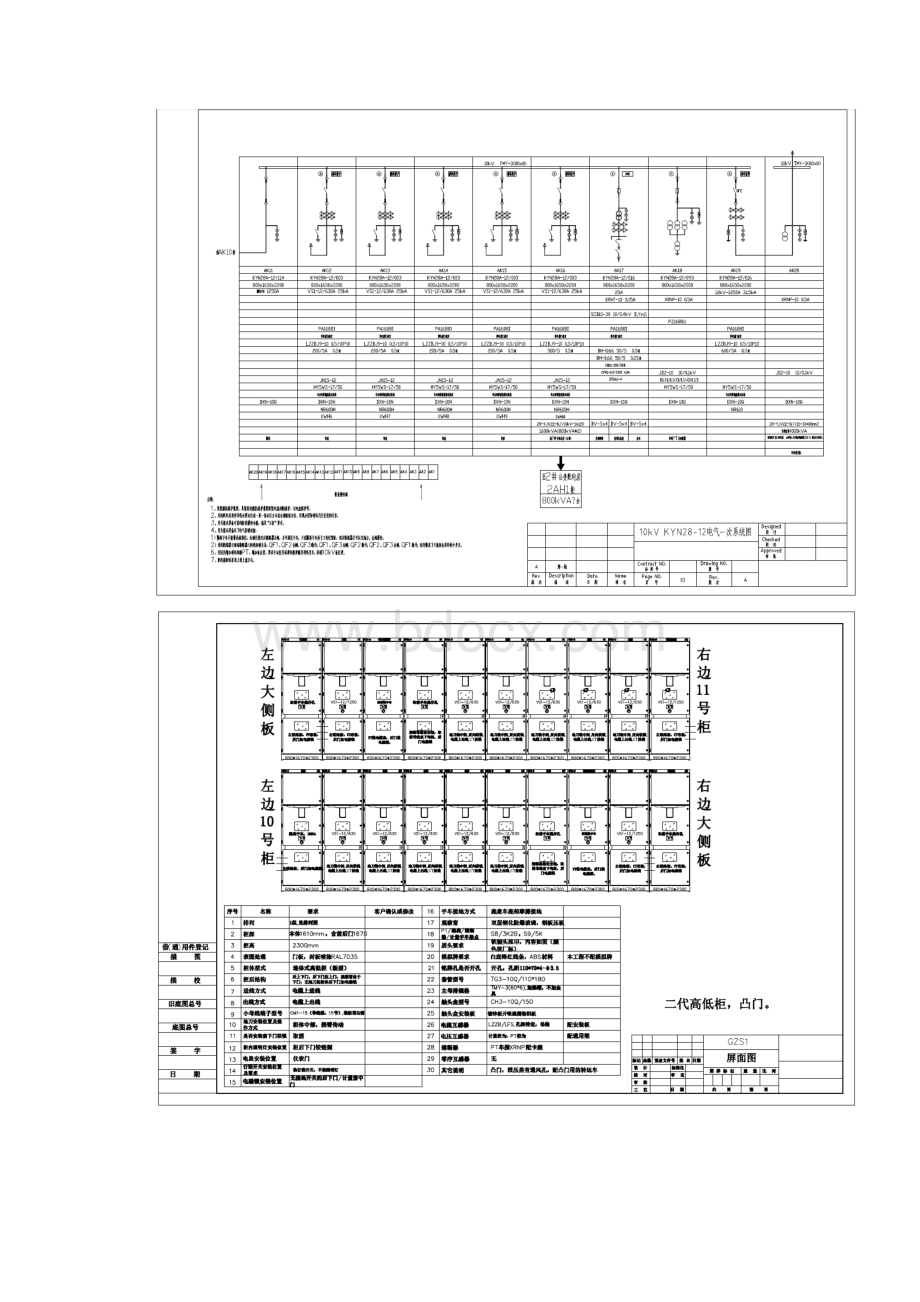 某配电工程20台KYN28型中置柜壳体设计图含一次方案图.docx_第2页