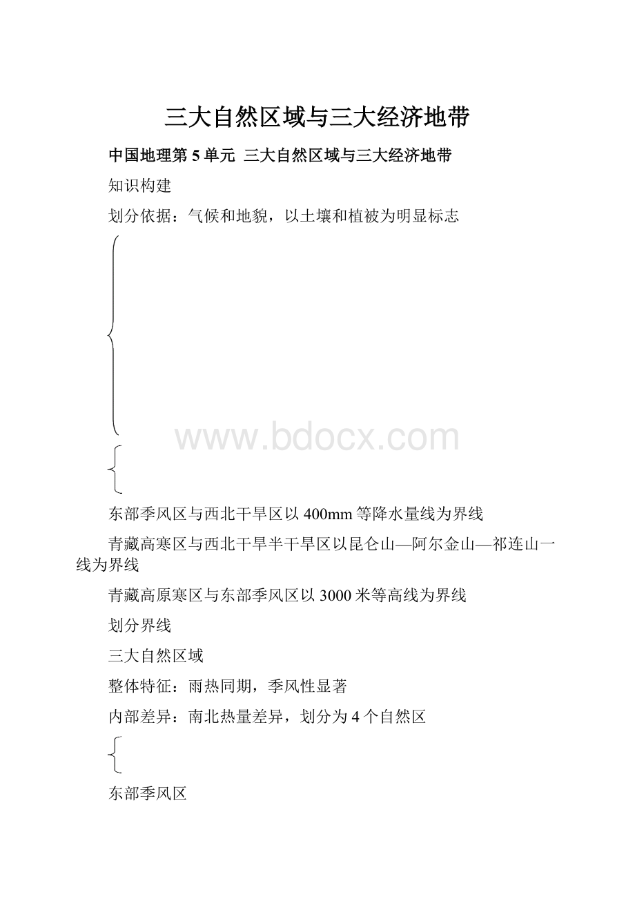 三大自然区域与三大经济地带.docx