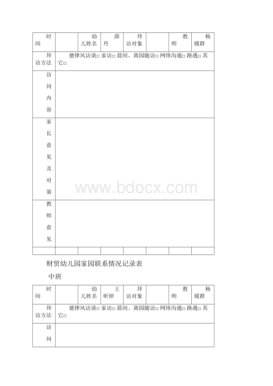 家园联系情况记录表.docx_第2页