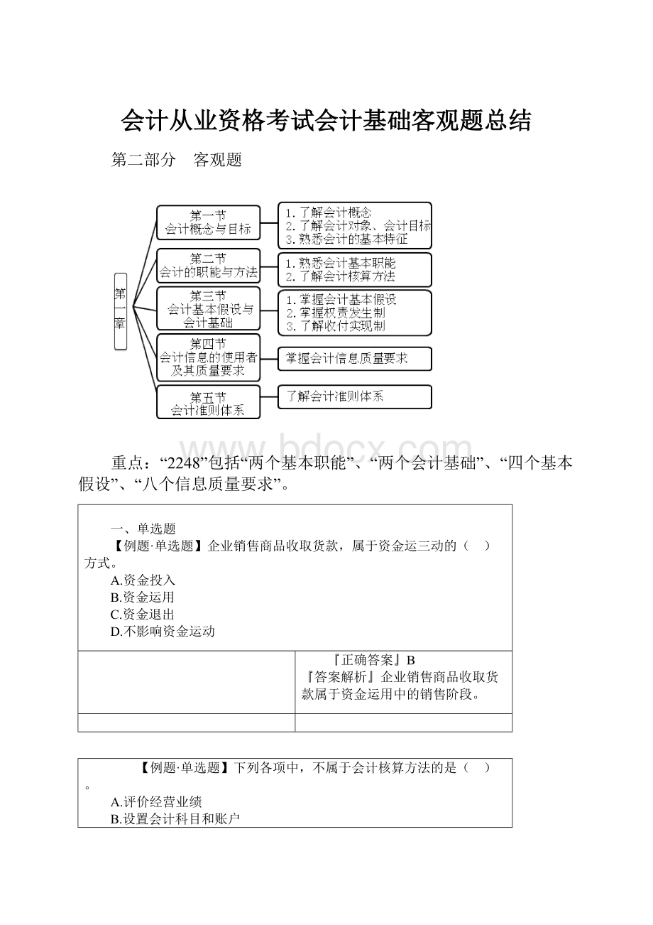 会计从业资格考试会计基础客观题总结.docx