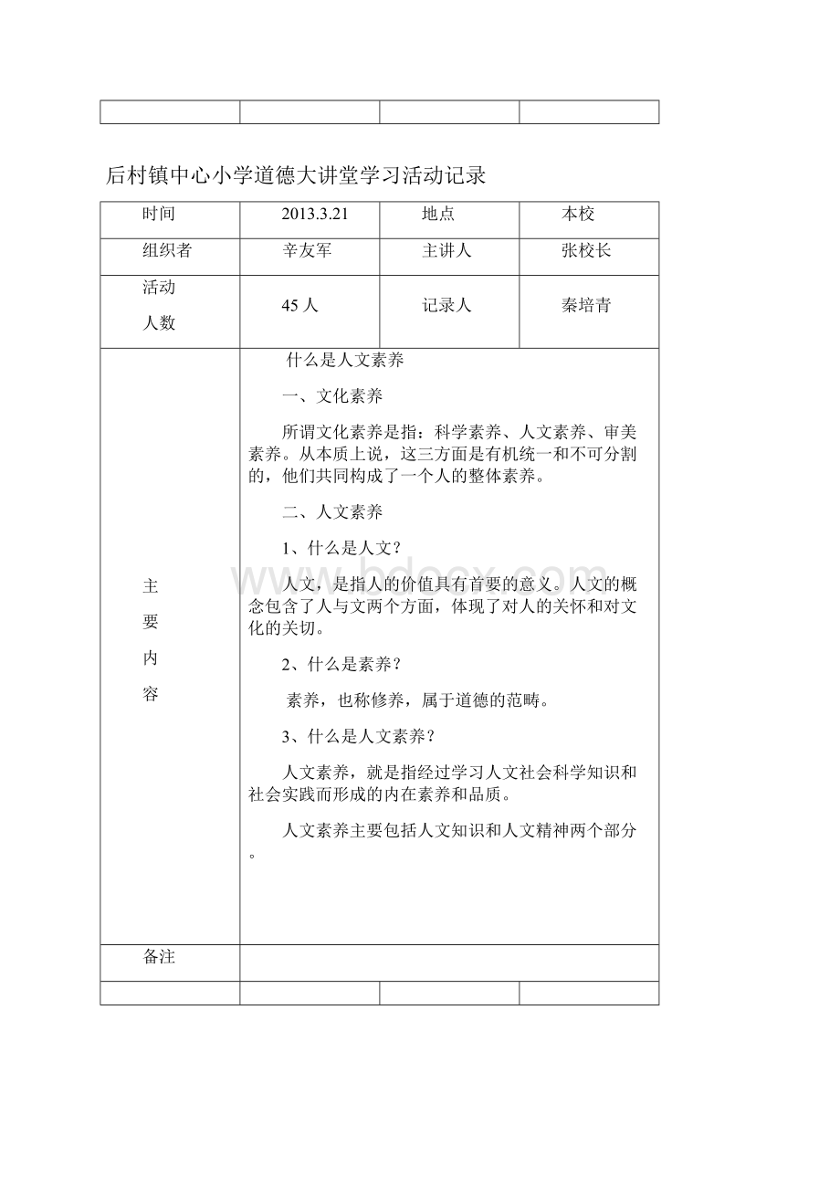 后村镇中心小学道德讲堂实施方案.docx_第3页