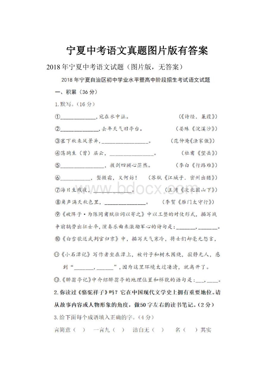 宁夏中考语文真题图片版有答案.docx