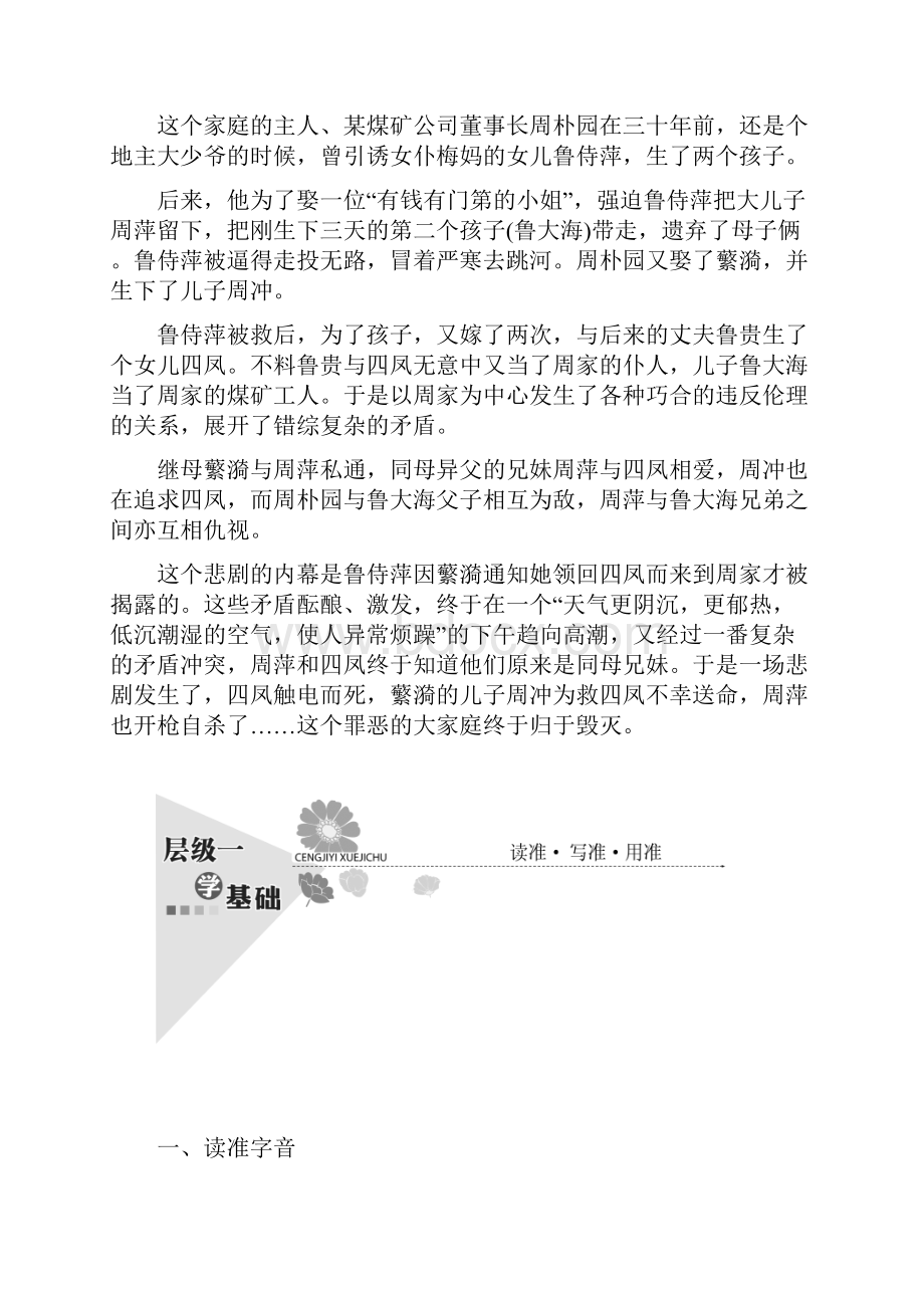 学年高中语文第一单元第二课雷雨教学案新人教版必修4.docx_第3页