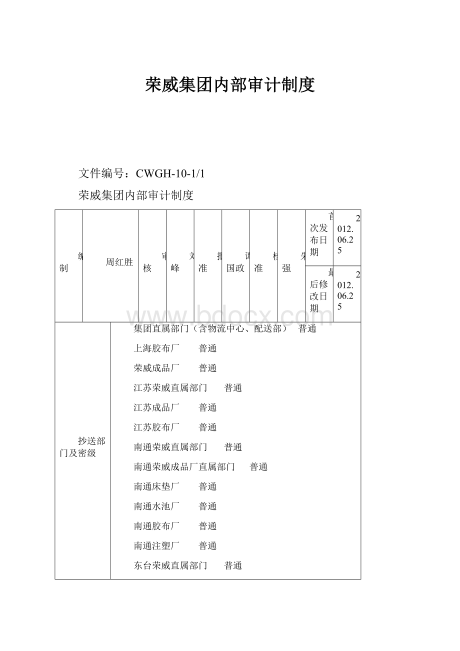 荣威集团内部审计制度.docx