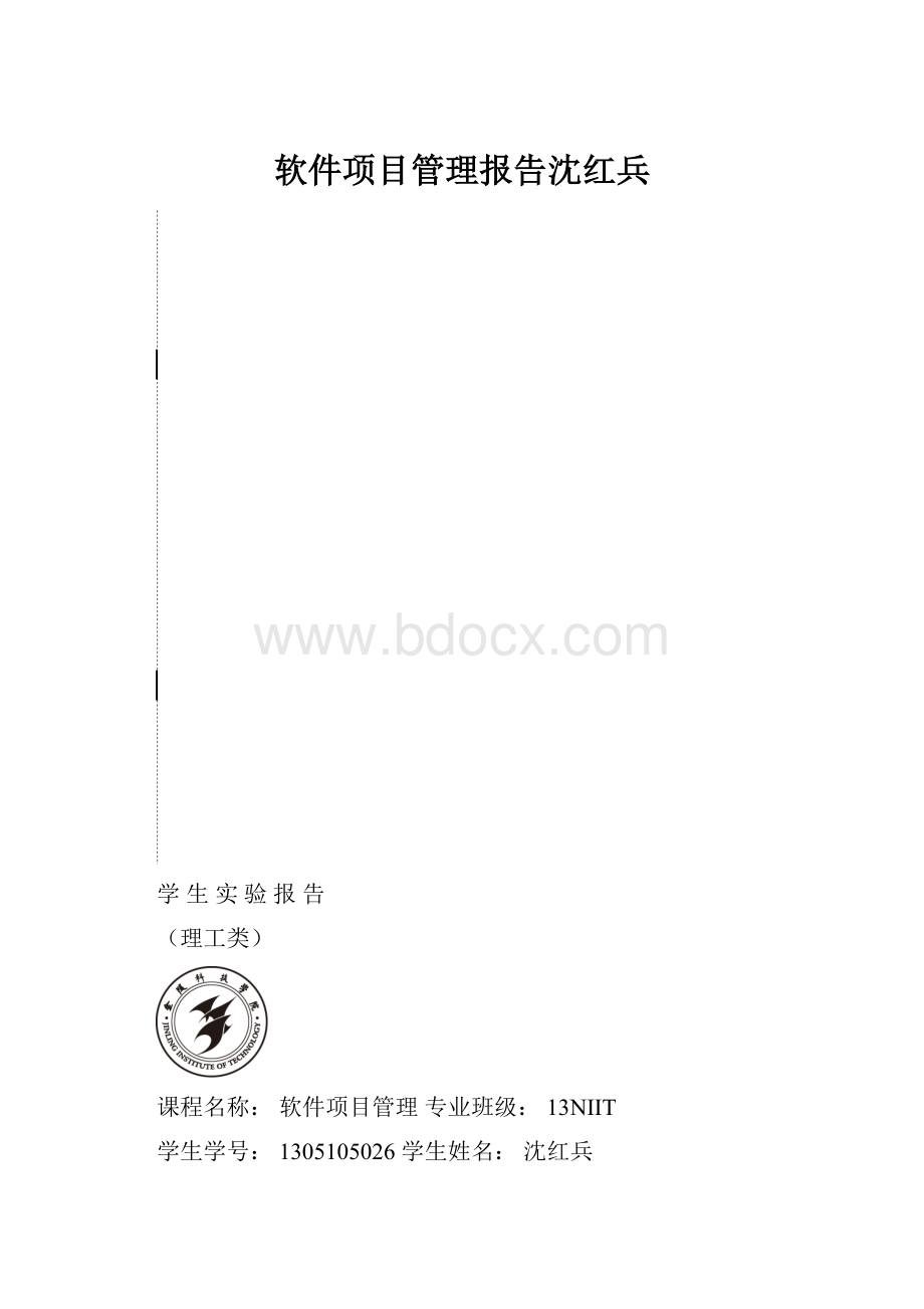 软件项目管理报告沈红兵.docx