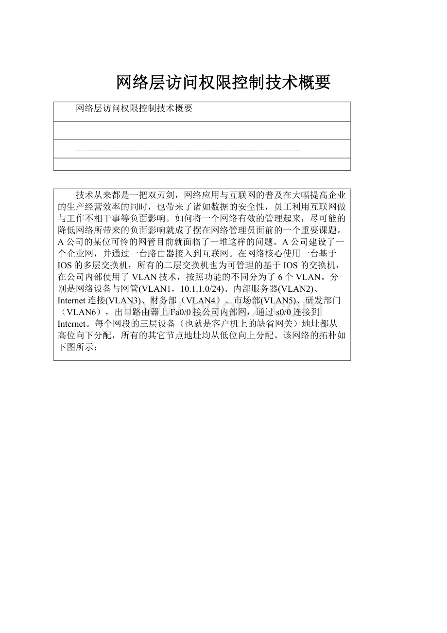 网络层访问权限控制技术概要.docx_第1页