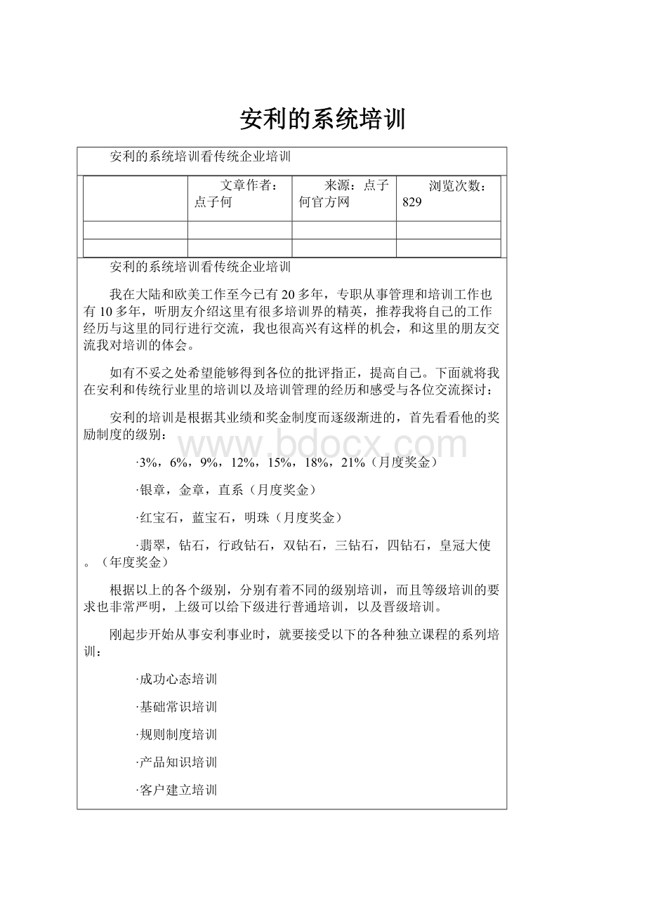 安利的系统培训.docx