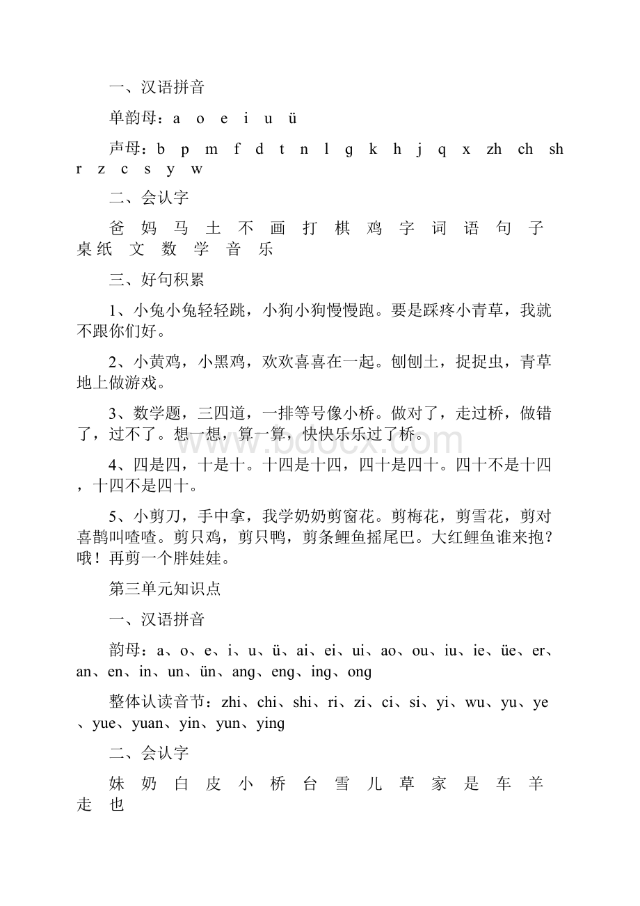 人教部编最新版小学一年级上册语文知识点开学必备.docx_第2页