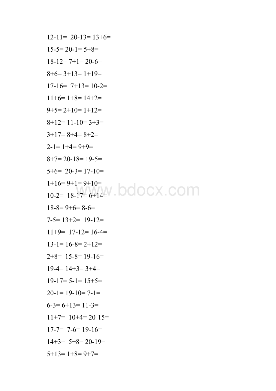 小学一年级加减法口算题1000道.docx_第2页