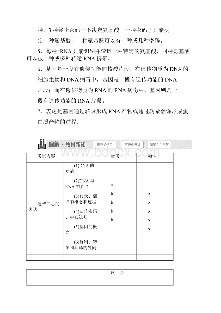 高中生物第三章第四节遗传信息的表达RNA和蛋白质的合成教学案浙科版必修2.docx_第2页