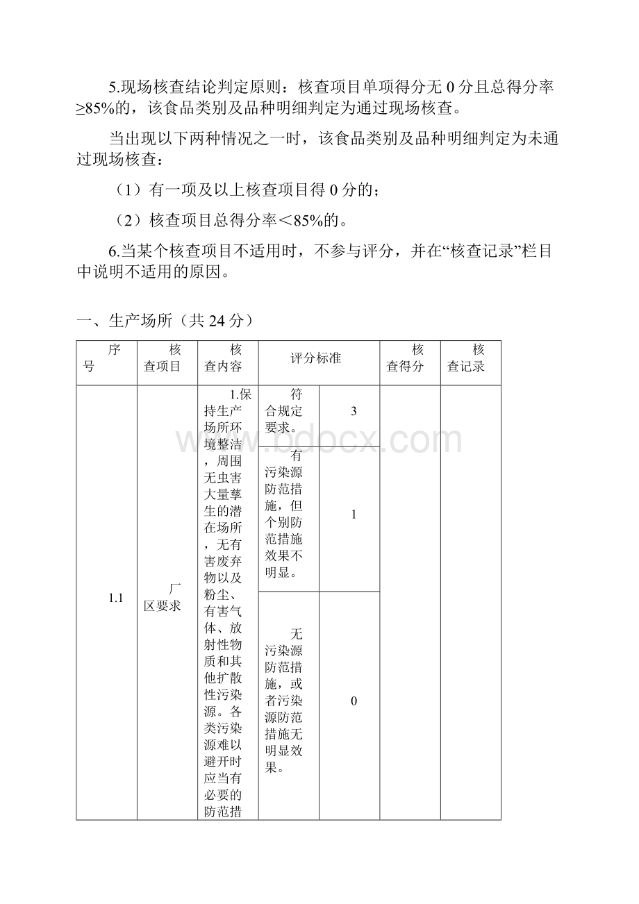 食品食品添加剂生产许可现场核查评分记录表.docx_第2页